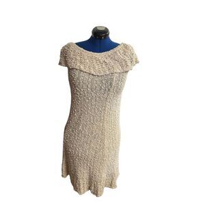 PALLAS Hand Loomed in Republic of Ireland Linen dress Size L Vintage Runs Small